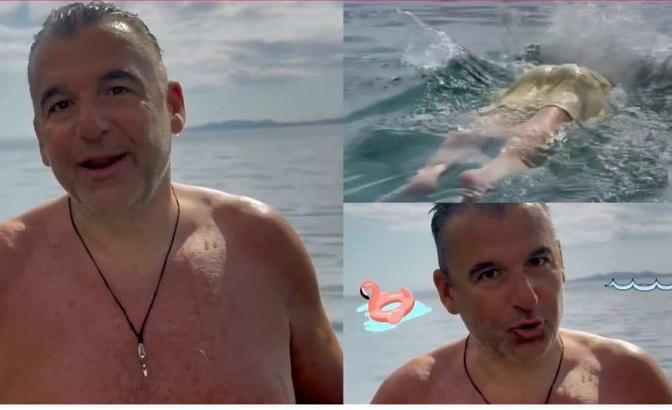 Γιώργος Λιάγκας: Έβαλε μαγιό και βούτηξε στην Τήνο-Στην ξαπλώστρα η Αντωνά τον καμαρώνει!