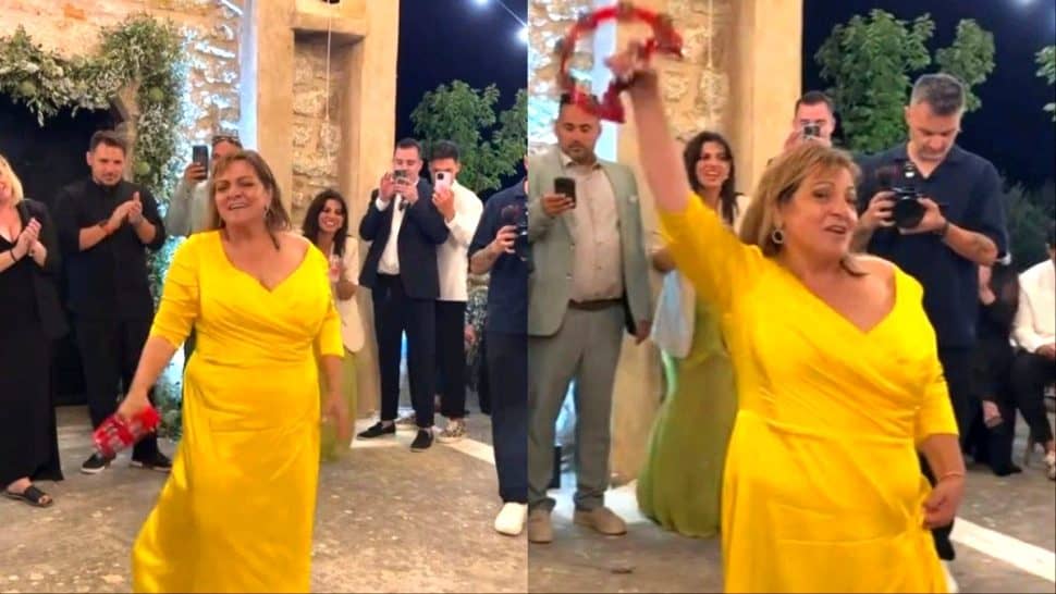 Βίκυ Σταυροπούλου: Ο ξέφρενος χορός της με το ντέφι στο χέρι-Καμάρωνε για την νύφη κόρη της
