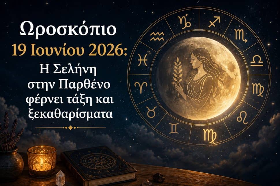 Ωροσκόπιο 19 Ιουνίου 2026: Η Σελήνη στην Παρθένο φέρνει τάξη και ξεκαθαρίσματα