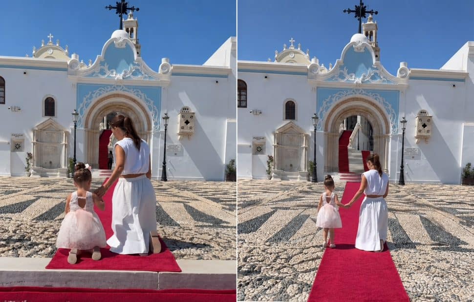 Μαρία Μενούνος: Γονατιστή στην Παναγιά της Τήνου μαζί με την κόρη της-Το τάμα για τον καρκίνο