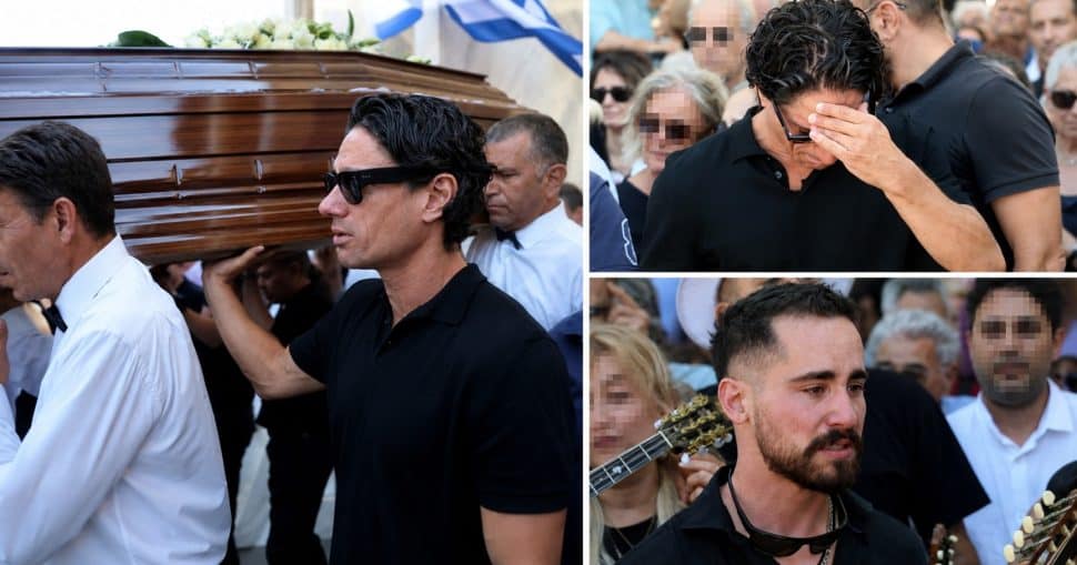 Κηδεία Νίκου Καλογερόπουλου: Σπάραξε στο κλάμα ο Πάνος Βλάχος πάνω από το φέρετρο (φωτογραφίες)